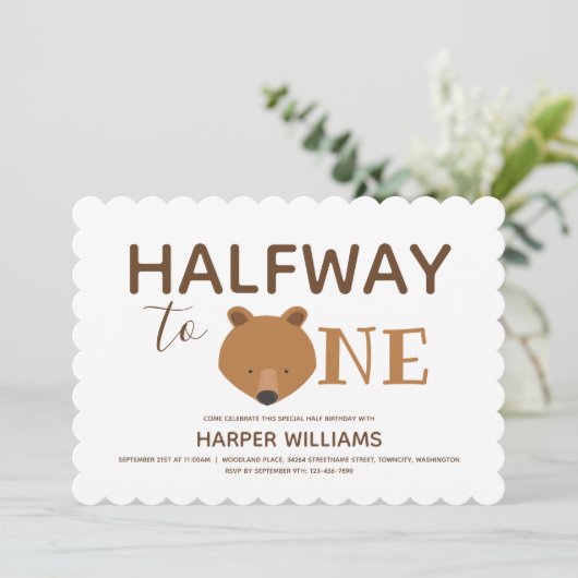 Zes maanden Beer Baby halve verjaardag Kaart (Staand voorkant)