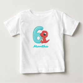 Zes maanden cute dinosaur Baby T-Shirt
