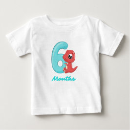 Zes maanden cute dinosaurus Baby T-Shirt