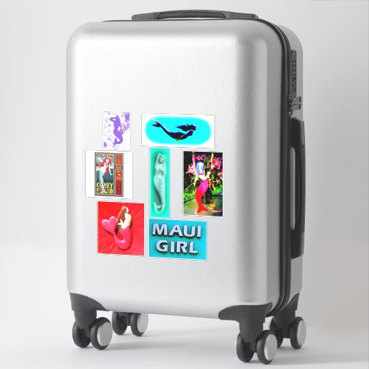 zes mermaïden sticker (Koffer)