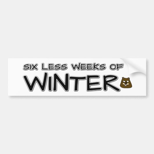 Zes minder weken winter bumpersticker (Voorkant)