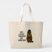Zes minder weken winter grote tote bag (Achterkant)