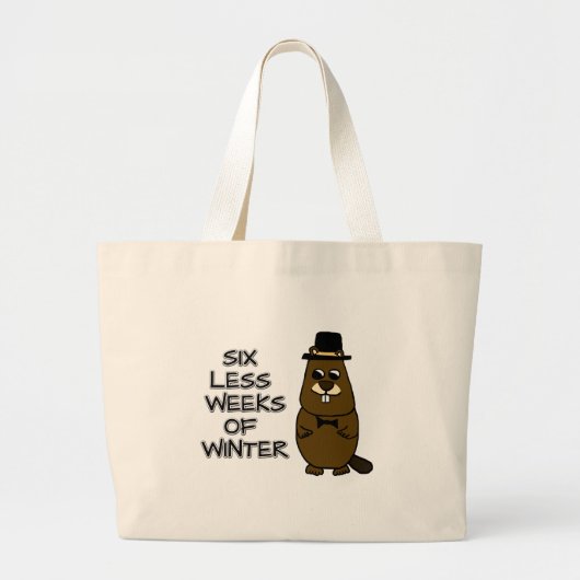 Zes minder weken winter grote tote bag (Voorkant)