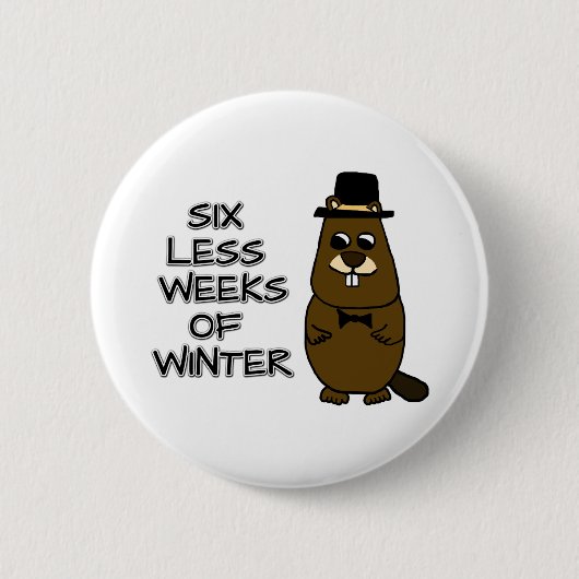 Zes minder weken winter ronde button 5,7 cm (Voorkant)