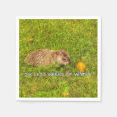 Zes minder weken winterluiers servetten (Voorkant)