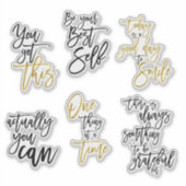 Zes Motivatie opsplitsingsoffertes voor elegant sc Sticker (Voorkant)