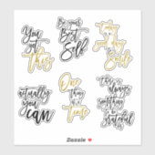 Zes Motivatie opsplitsingsoffertes voor elegant sc Sticker (Vel)