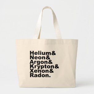 Zes nanogassen op de periodieke lijst van elemente grote tote bag