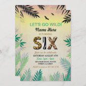 ZES Oerwoud 6E verjaardag Safari ZOO Uitnodiging (Voorkant / Achterkant)