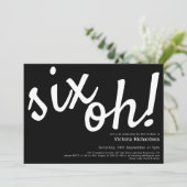 Zes Oh! 60e verjaardag minimalist zwart wit grappi Kaart (Staand voorkant)