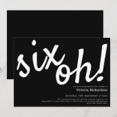 Zes Oh! 60e verjaardag minimalist zwart wit grappi Kaart (Voorkant / Achterkant)