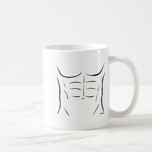 Zes Pak Buikspieren Koffiemok (Rechts)