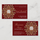 Zes petalen geometrische ventilator met Logo Visit Visitekaartje (Voorkant / Achterkant)