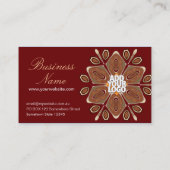 Zes petalen geometrische ventilator met Logo Visit Visitekaartje (Achterkant)