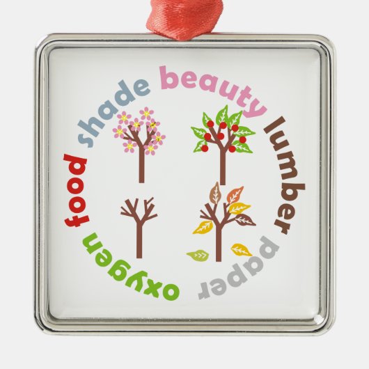 Zes redenen om een boom te planten aangepaste orna metalen ornament (Voorkant)