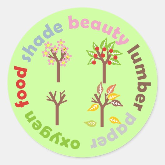 Zes redenen om een boom te Planten Ronde Sticker (Voorkant)