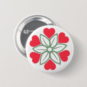 Zes rode harten ventilator Button Pin Badge (Voorkant /achterkant)
