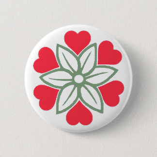 Zes rode harten ventilator Button Pin Badge