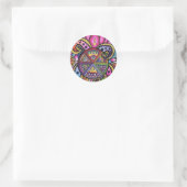"zes" ronde sticker (Tas)