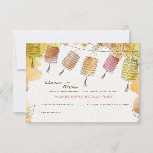 Zes RSVP-kaarten Kaart (Voorkant)