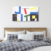 Zes ruimten met kruisingen | Sophie Taeuber-Arp | Canvas Afdruk (Insitu (Slaapkamer))