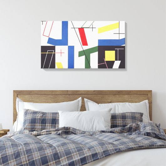 Zes ruimten met kruisingen | Sophie Taeuber-Arp | Canvas Afdruk (Insitu (Slaapkamer))