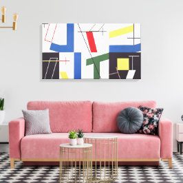 Zes ruimten met kruisingen | Sophie Taeuber-Arp | Canvas Afdruk