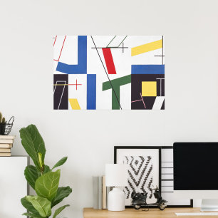 Zes ruimtes met kruisen Sophie Taeuber-Arp Poster