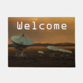 Zes satellieten allemaal in een rij, zeer grote ar deurmat (Voorkant)