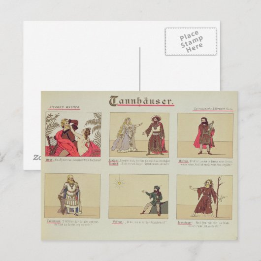 Zes scènes voor de opera "Tannhauser" Briefkaart (Voorkant / Achterkant)