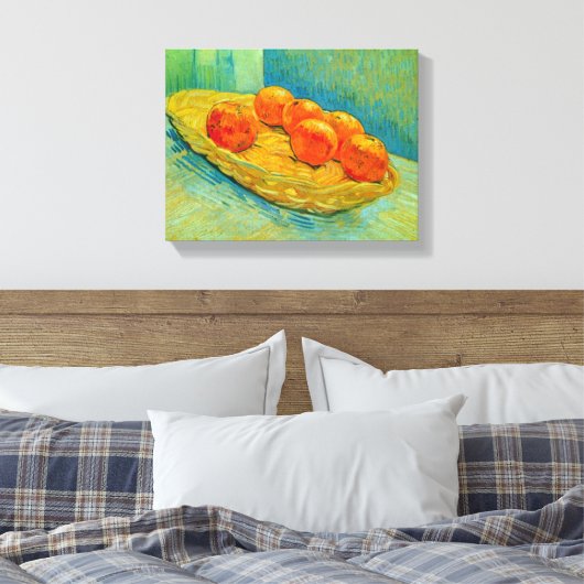 Zes Sinaasappels van Vincent van Gogh Canvas Afdruk (Insitu (Slaapkamer))