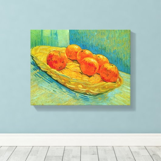 Zes Sinaasappels van Vincent van Gogh Canvas Afdruk (Insitu (Houten vloer))