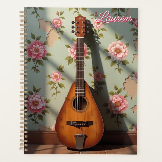Zes-snarige Dulcimer Antiek Zeldzaam Instrument Planner (Voorkant)