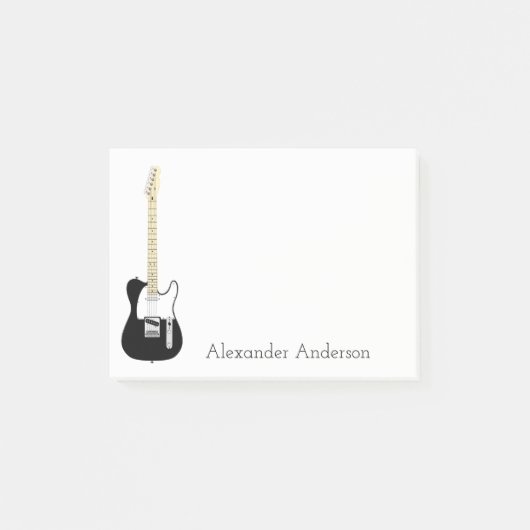 Zes snarige elektrische gitaar personaliseren post-it® notes (Voorkant)