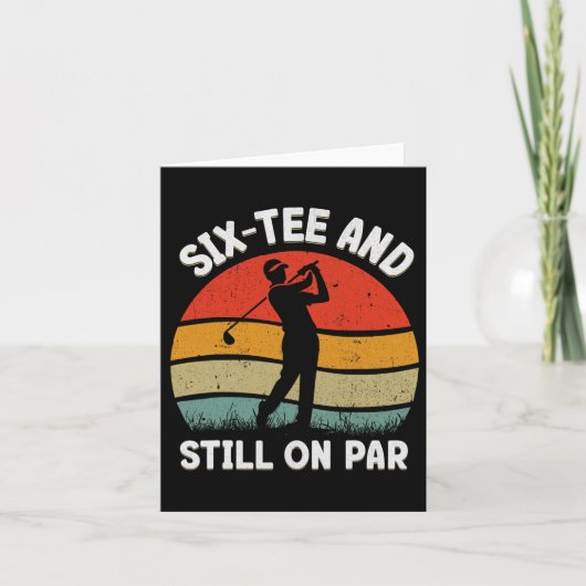 Zes T-shirt Golfverjaardagsfeest 60ste verjaardag Kaart (Voorkant)
