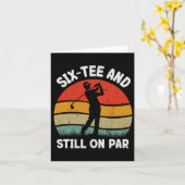 Zes T-shirt Golfverjaardagsfeest 60ste verjaardag Kaart (Gele Bloem)