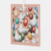 zes uitgezette ganzen glas ornament (Voorkant links)