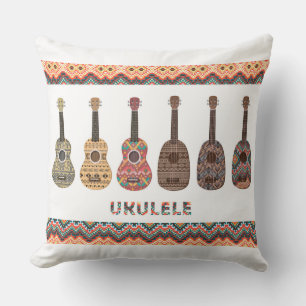 Zes Ukulele Patroon Kussen