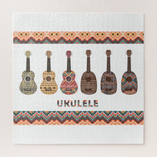 Zes Ukulele Pattern Legpuzzel (Verticaal)