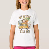 Zes van de Wild One jongens verjaardag safari dier T-shirt (Voorkant)