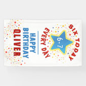 Zes vandaag 6 7 elke dag Meme 6de verjaardag  Spandoek (Horizontaal)