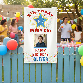 Zes Vandaag 6 7 Elke Dag Meme Foto 6e Verjaardag  Spandoek