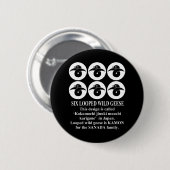 zes verbonden wilde ganzen ronde button 5,7 cm (Voorkant /achterkant)