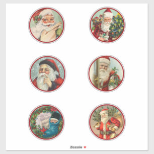 Zes verschillende getrainde Ventage Santa Sticker