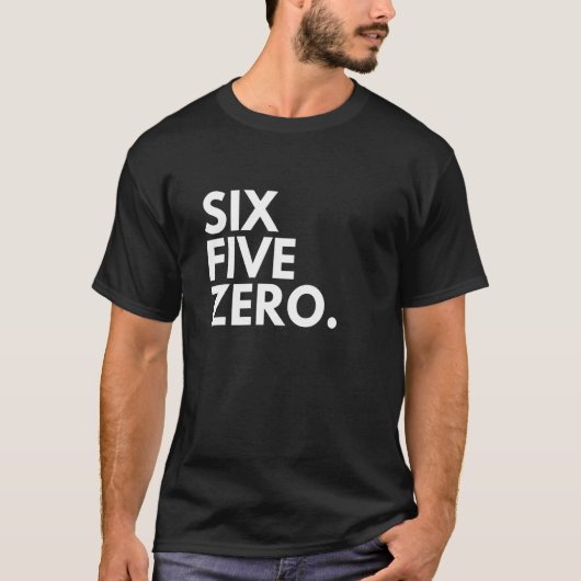 ZES VIJF ZERO Area Code 650 San Mateo CA Californi T-shirt (Voorkant)