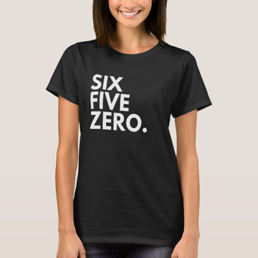 ZES VIJF ZERO Area Code 650 San Mateo CA Californi T-shirt (Voorkant)