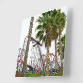 Zes Vlaggen Magic Mountain Vierkante Klok (Hoek)