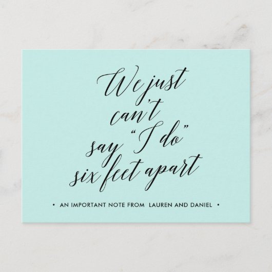 Zes voet afstand: verandering van plannen uitgeste aankondigingskaart (Voorkant)