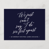 Zes voet afstand wijziging van plannen uitgesteld  aankondigingskaart (Voorkant)