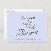 Zes voet afstand wijziging van plannen uitgesteld  aankondigingskaart (Voorkant / Achterkant)